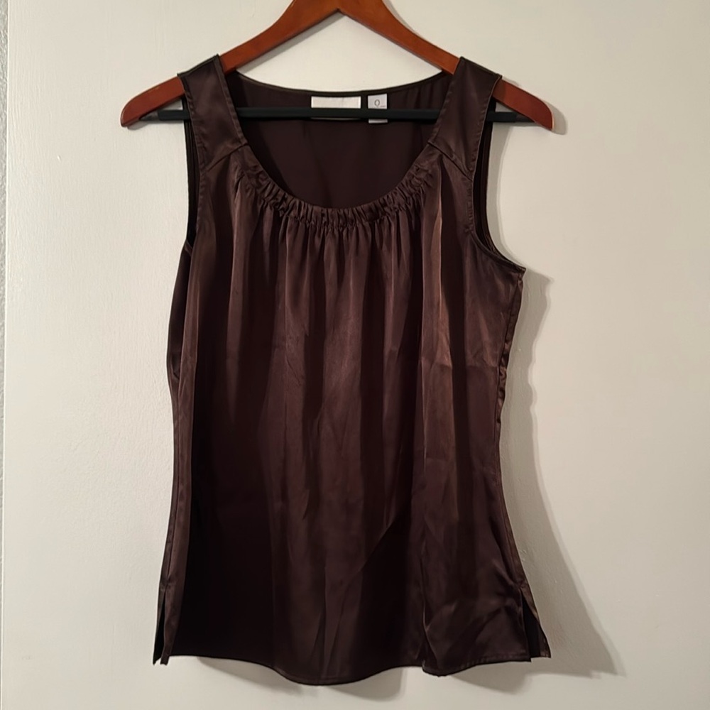 Chicos chocolate brown sleeveless top, size small